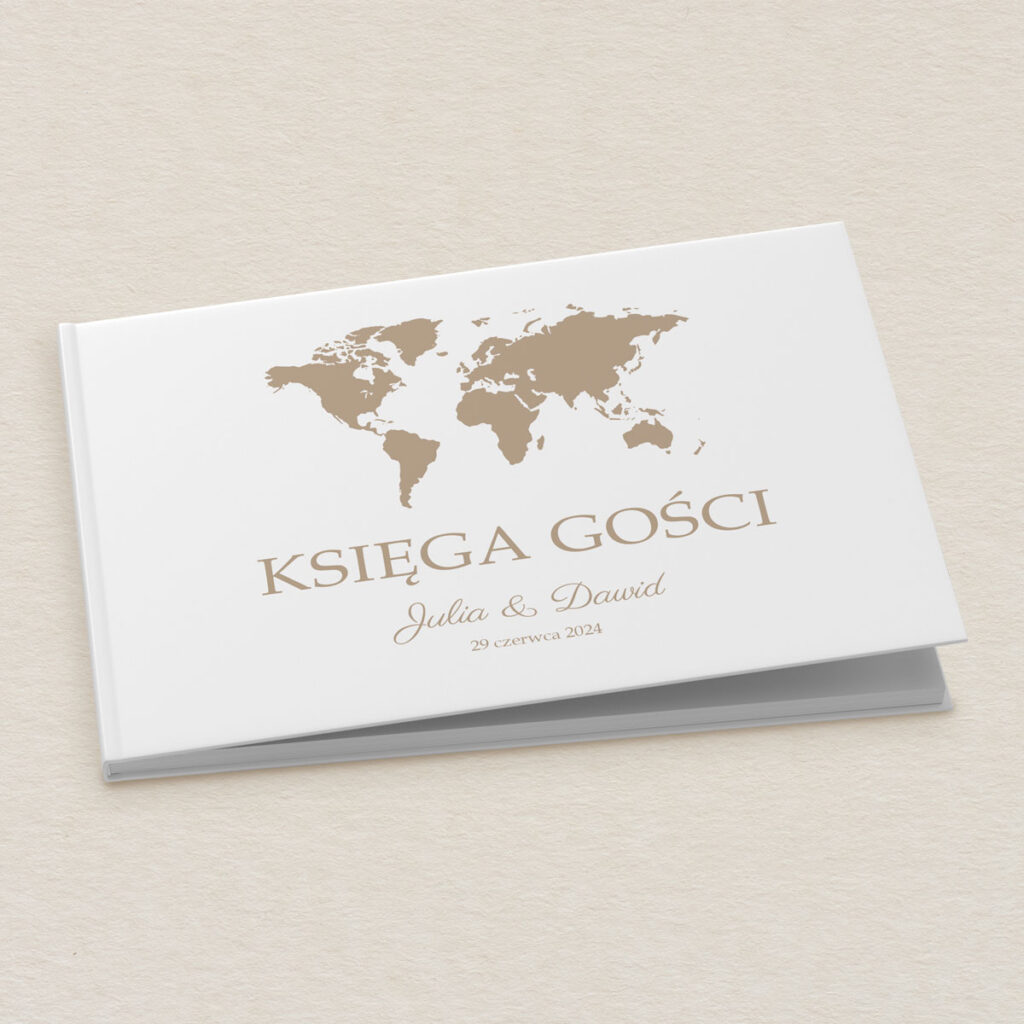 Księga gości do zaproszeń Światowe z mapą