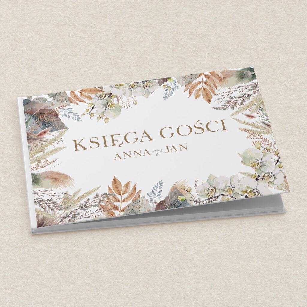 Księga gości do zaproszeń rustykalne Polne kwiaty wzór 1