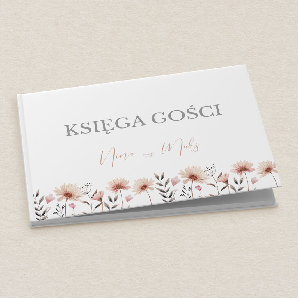 Księga gości do zaproszeń eleganckie Polne kwiaty wzór 3