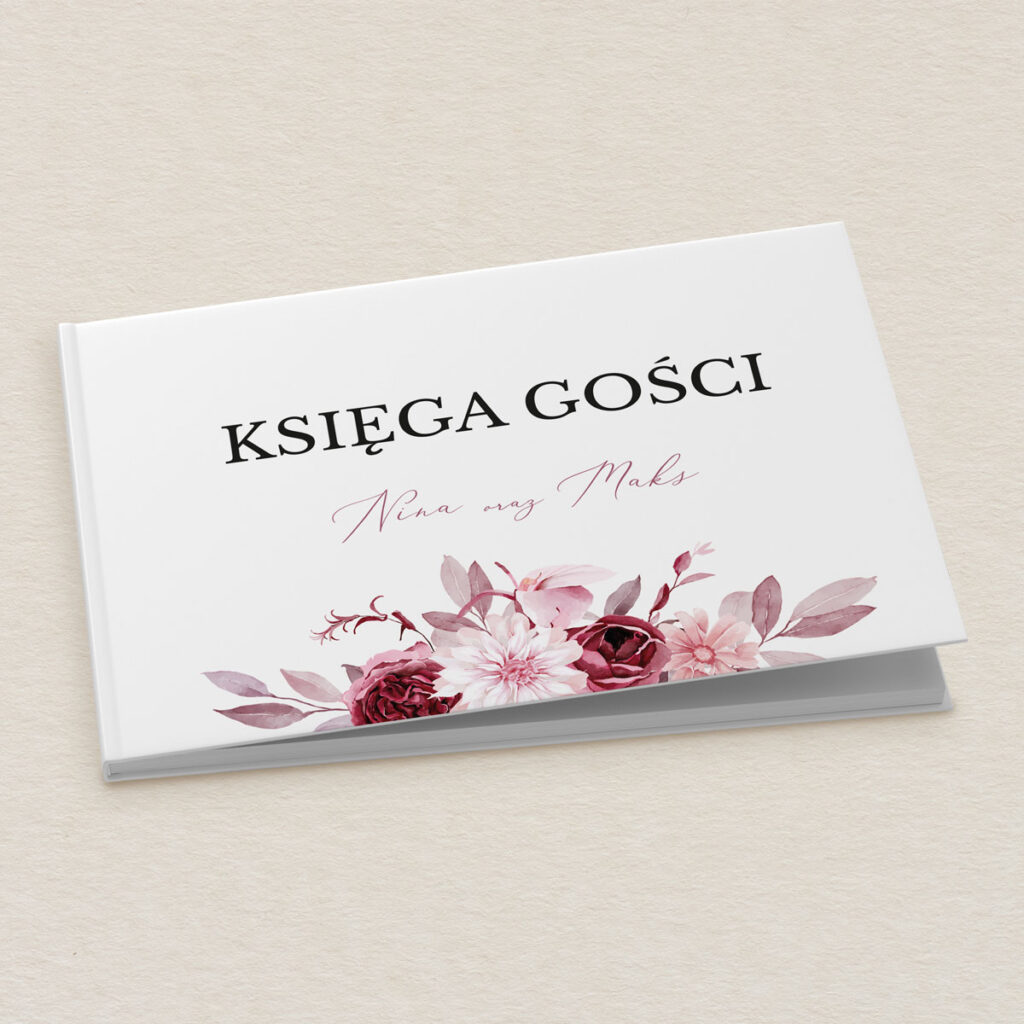 Księga gości do zaproszeń eleganckie Polne kwiaty wzór 4