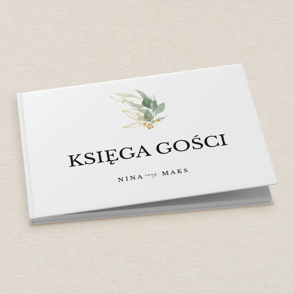 Księga gości do zaproszeń Eleganckie ze złotem wzór 1