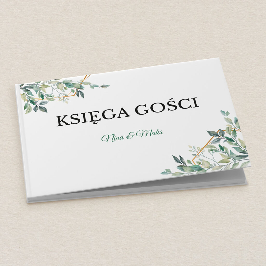 Księga gości do zaproszeń Eleganckie ze złotem wzór 2