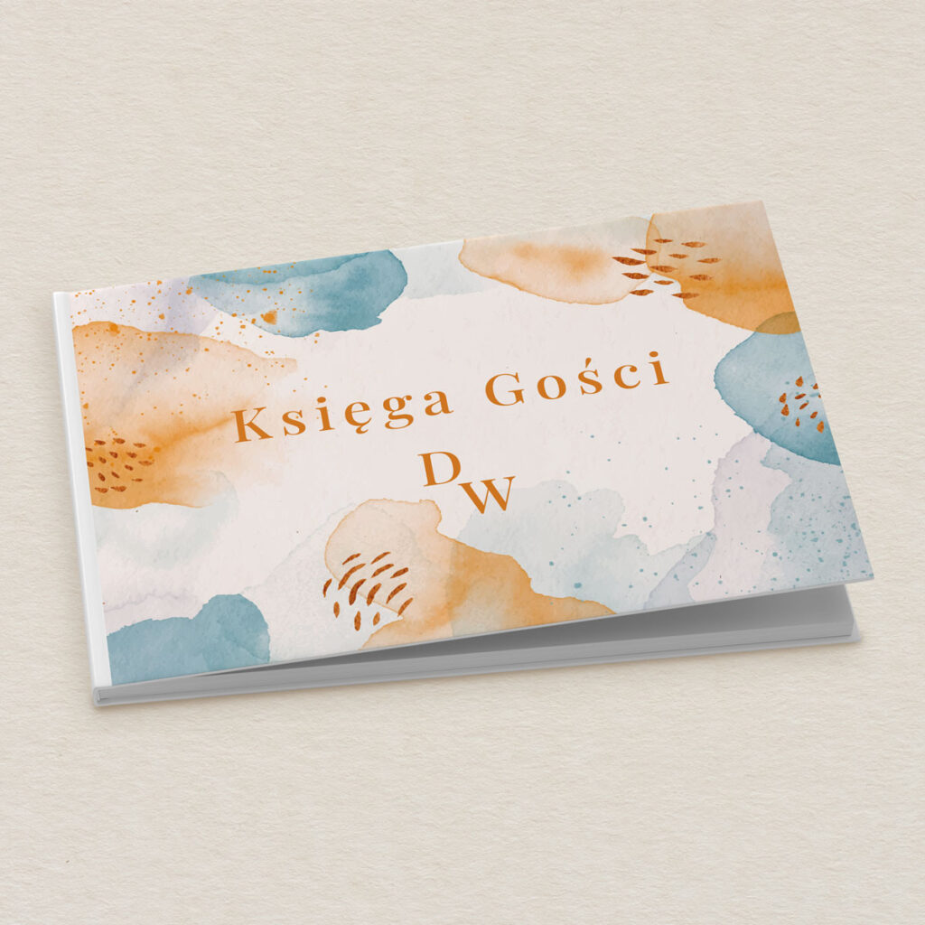 Księga gości do zaproszeń eleganckie Nowoczesna akwarela wzór 1