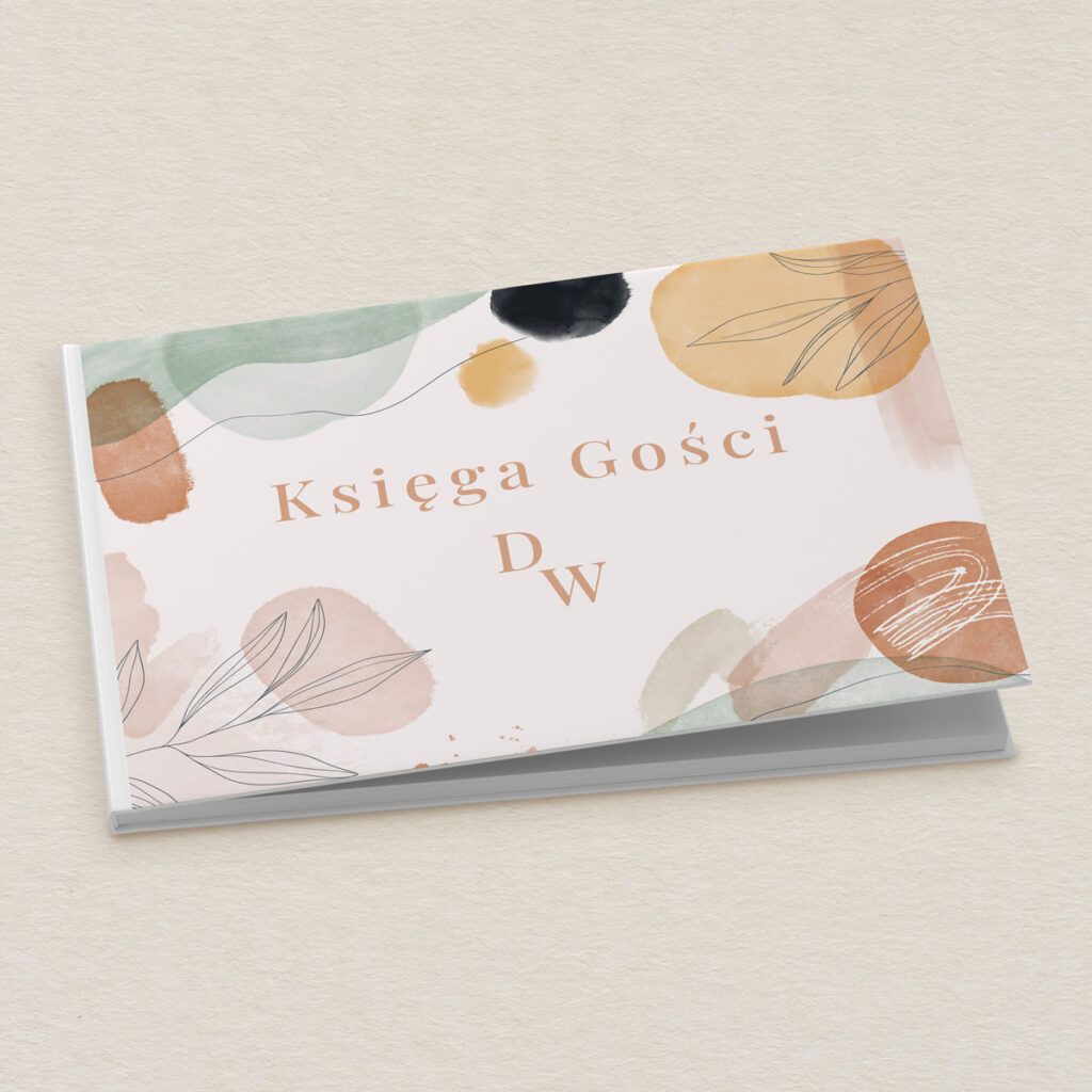 Księga gości do zaproszeń eleganckie Nowoczesna akwarela wzór 2