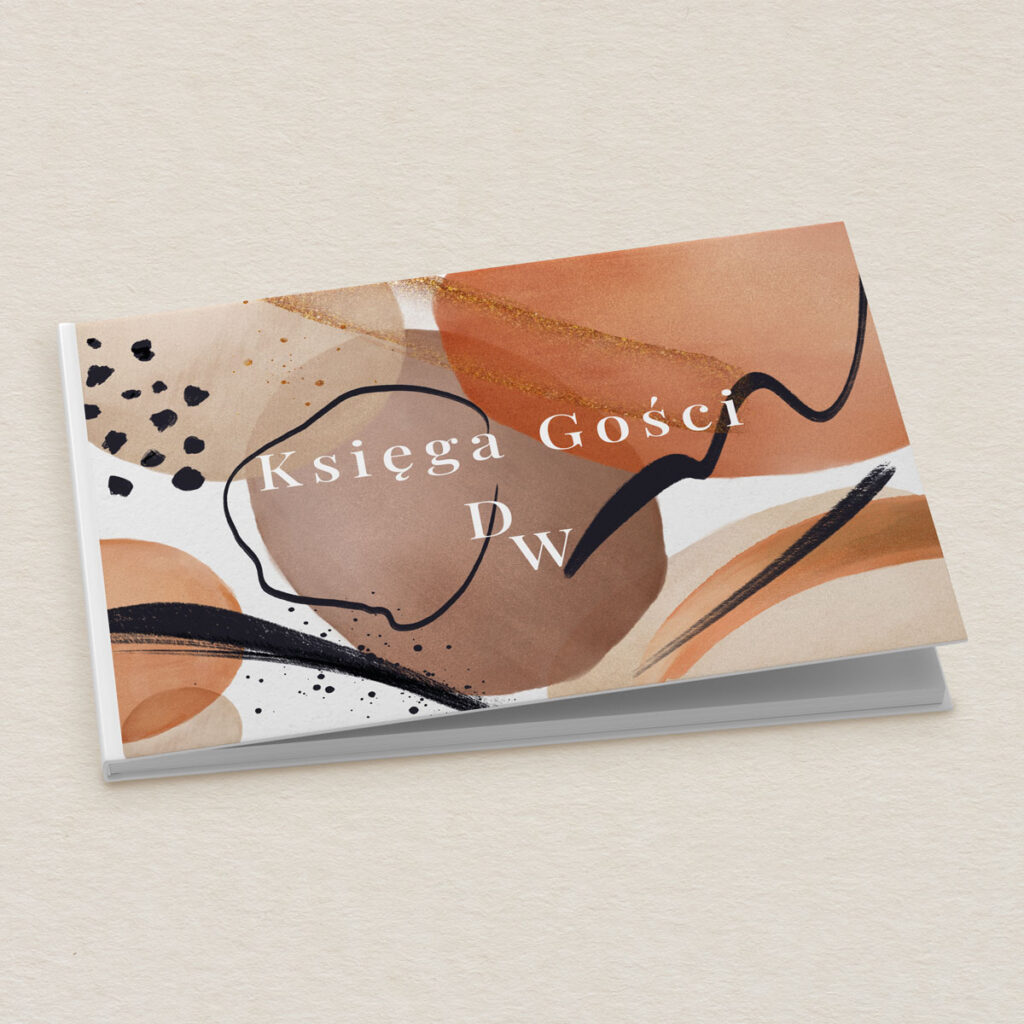 Księga gości do zaproszeń eleganckie Nowoczesna akwarela wzór 3