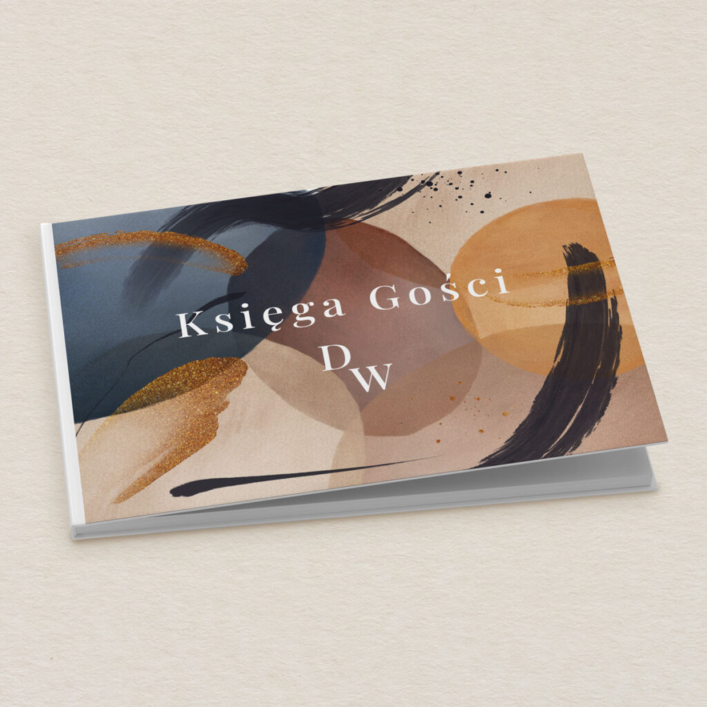 Księga gości do zaproszeń eleganckie Nowoczesna akwarela wzór 4