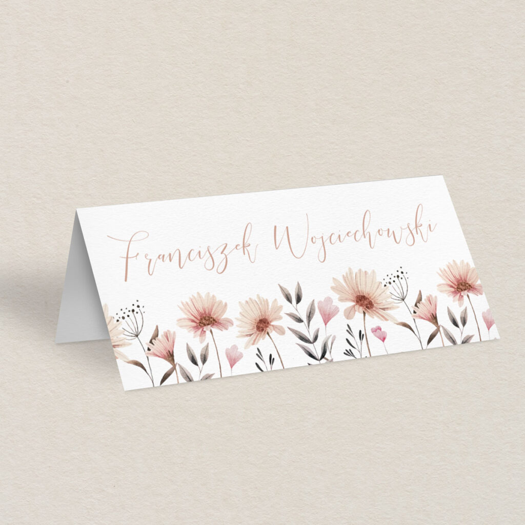 Winietka ślubna do zaproszeń eleganckie Polne kwiaty wzór 3