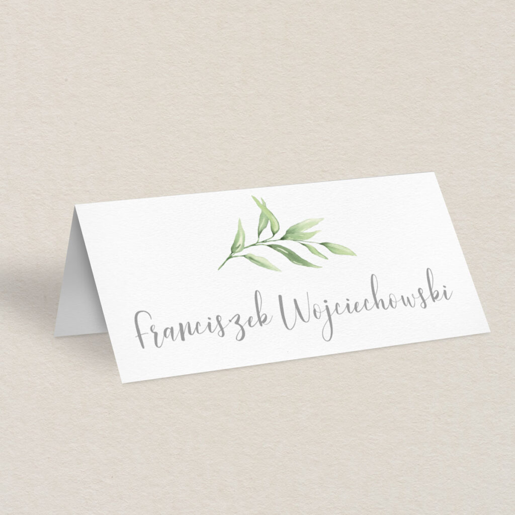 Winietka ślubna do zaproszeń Zielone gałązki wzór 1