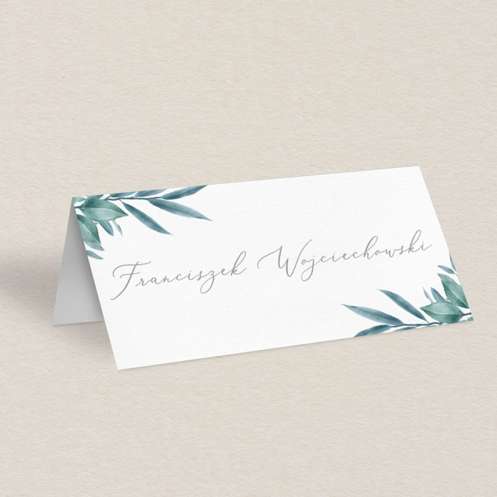 Winietka ślubna do zaproszeń Zielone gałązki wzór 2