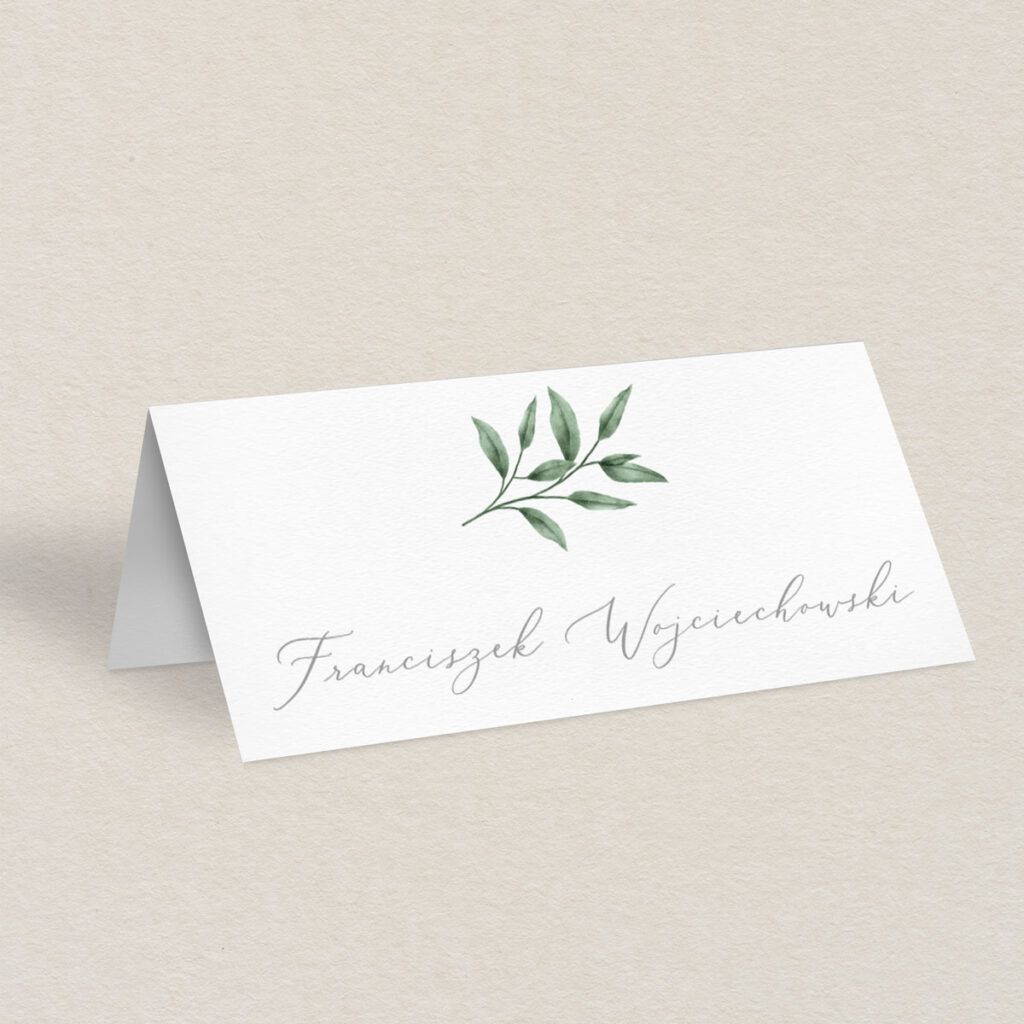 Winietka ślubna do zaproszeń Zielone gałązki wzór 3