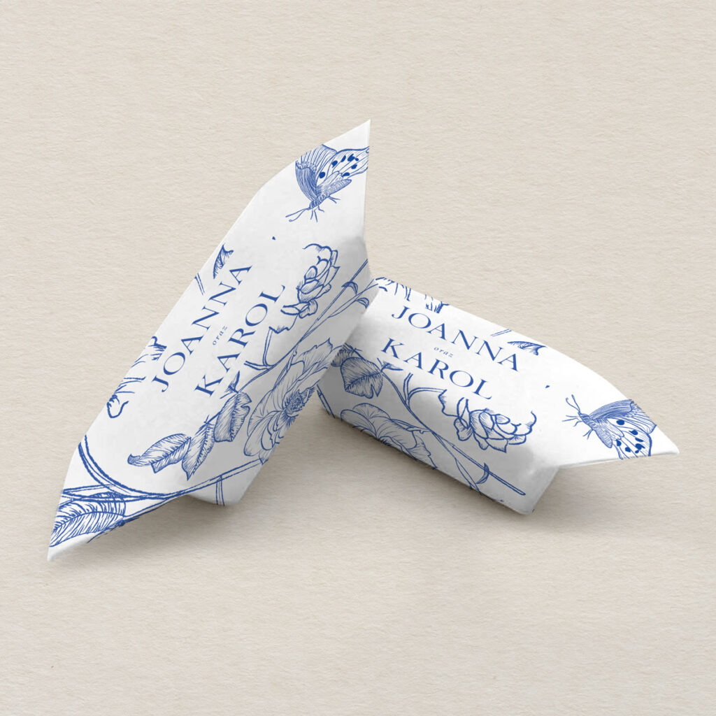 Krówki ślubne do zaproszeń eleganckie Barokowe