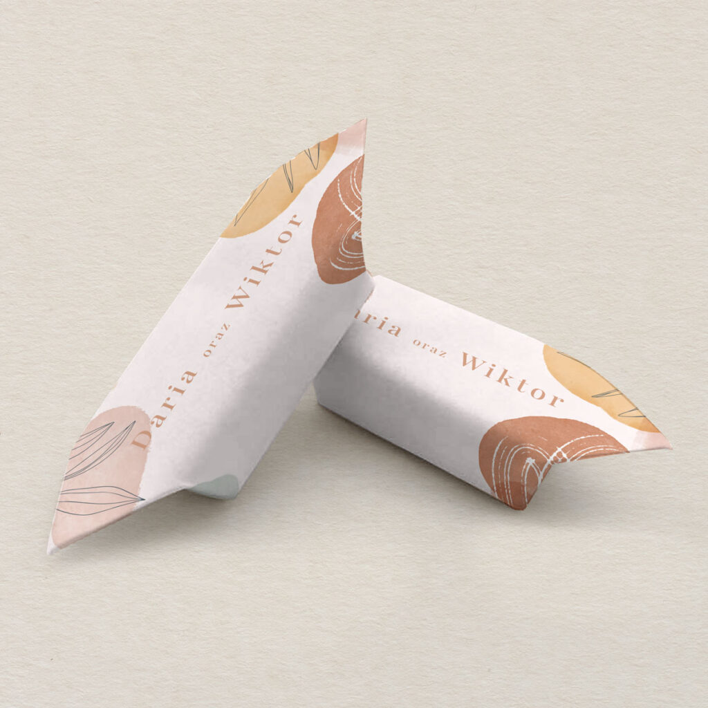 Krówki ślubne do zaproszeń elegancka Nowoczesna akwarela wzór 2