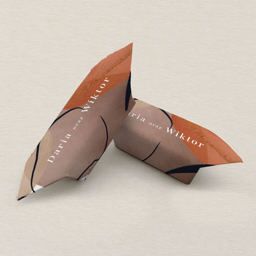 Krówki ślubne do zaproszeń elegancka Nowoczesna akwarela wzór 3