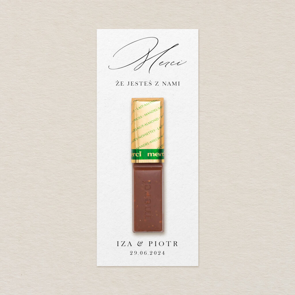 Merci do zaproszeń Fantazyjne ze zdjęciem wzór 3