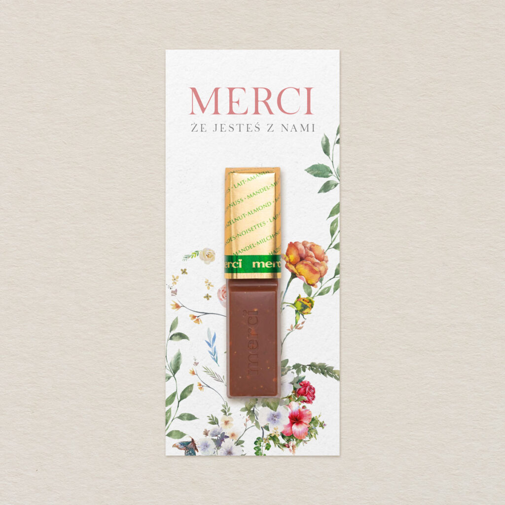 Merci do zaproszeń minimalistyczne Delikatne wzór 1