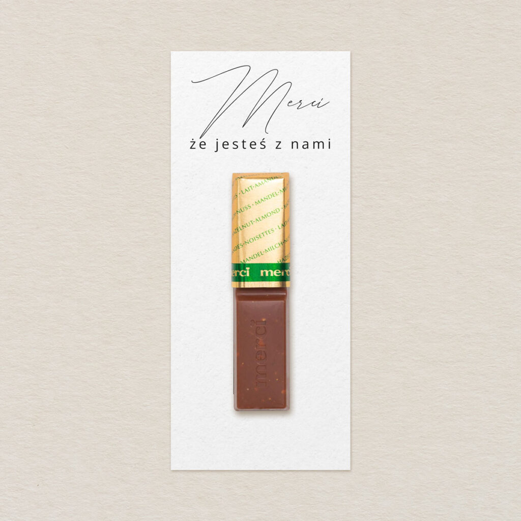 Merci do zaproszeń minimalistyczne Delikatne wzór 2