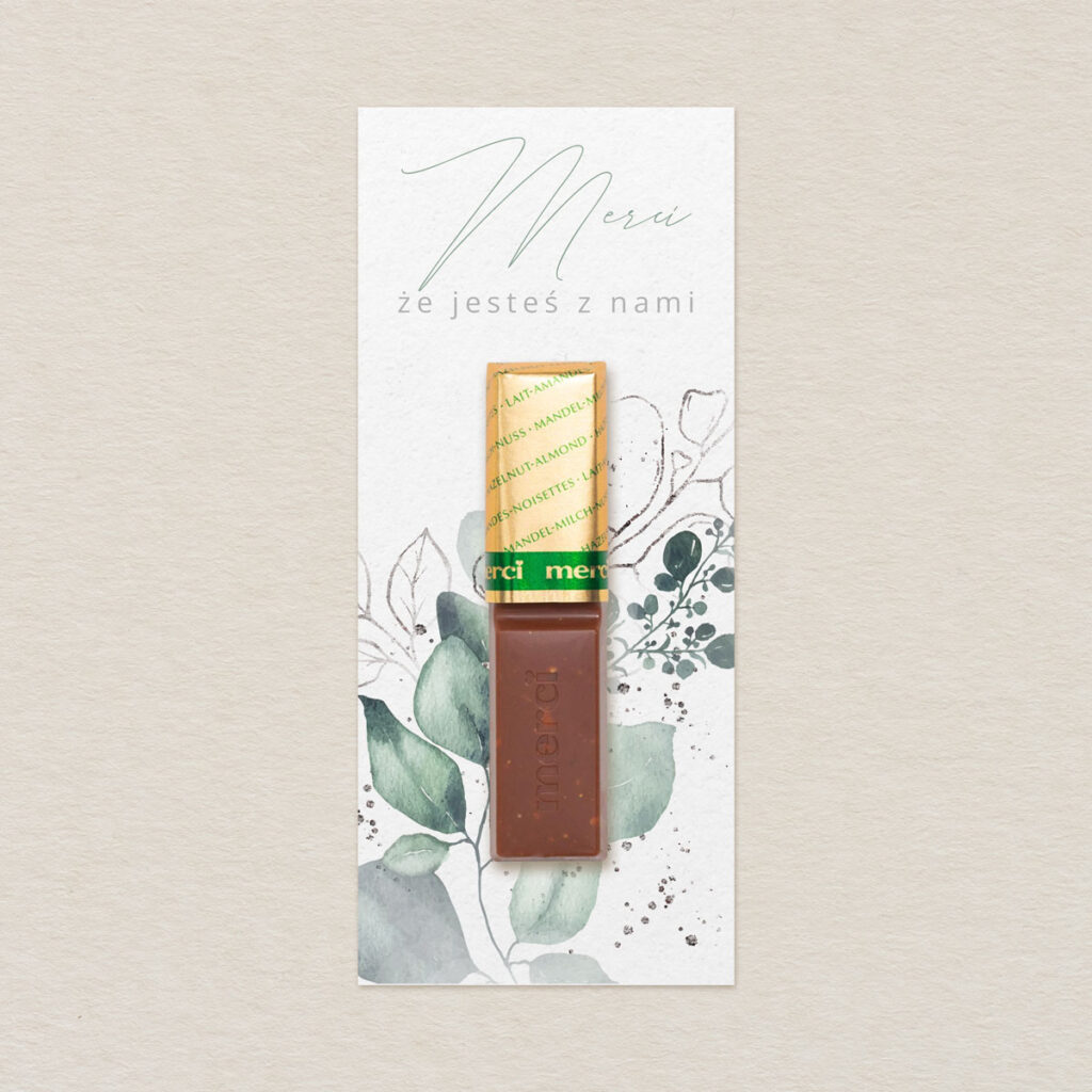 Merci do zaproszeń minimalistyczne Delikatne wzór 3