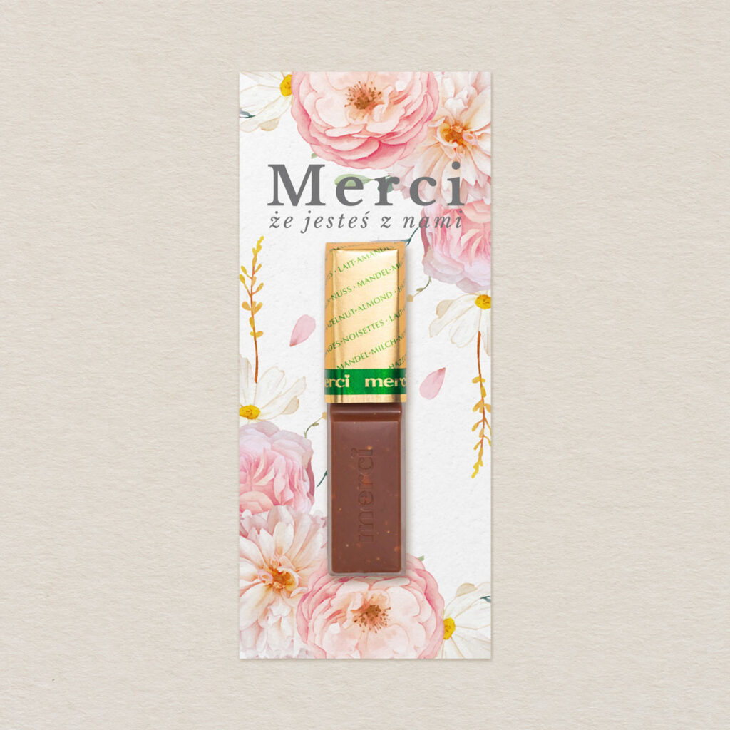 Merci do zaproszeń eleganckie Polne kwiaty wzór 2