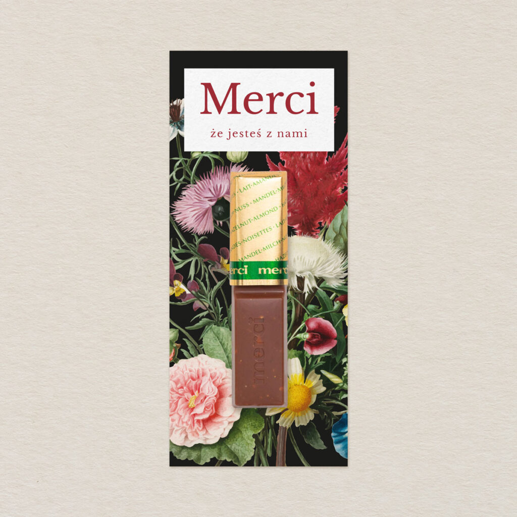 Merci do zaproszeń eleganckie Leśne wzór 2