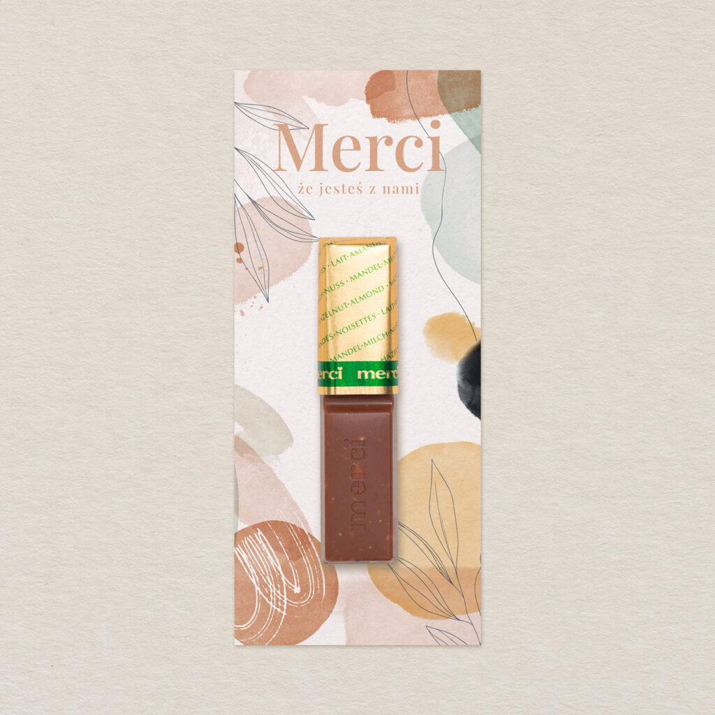 Merci do zaproszeń elegancka Nowoczesna akwarela wzór 2