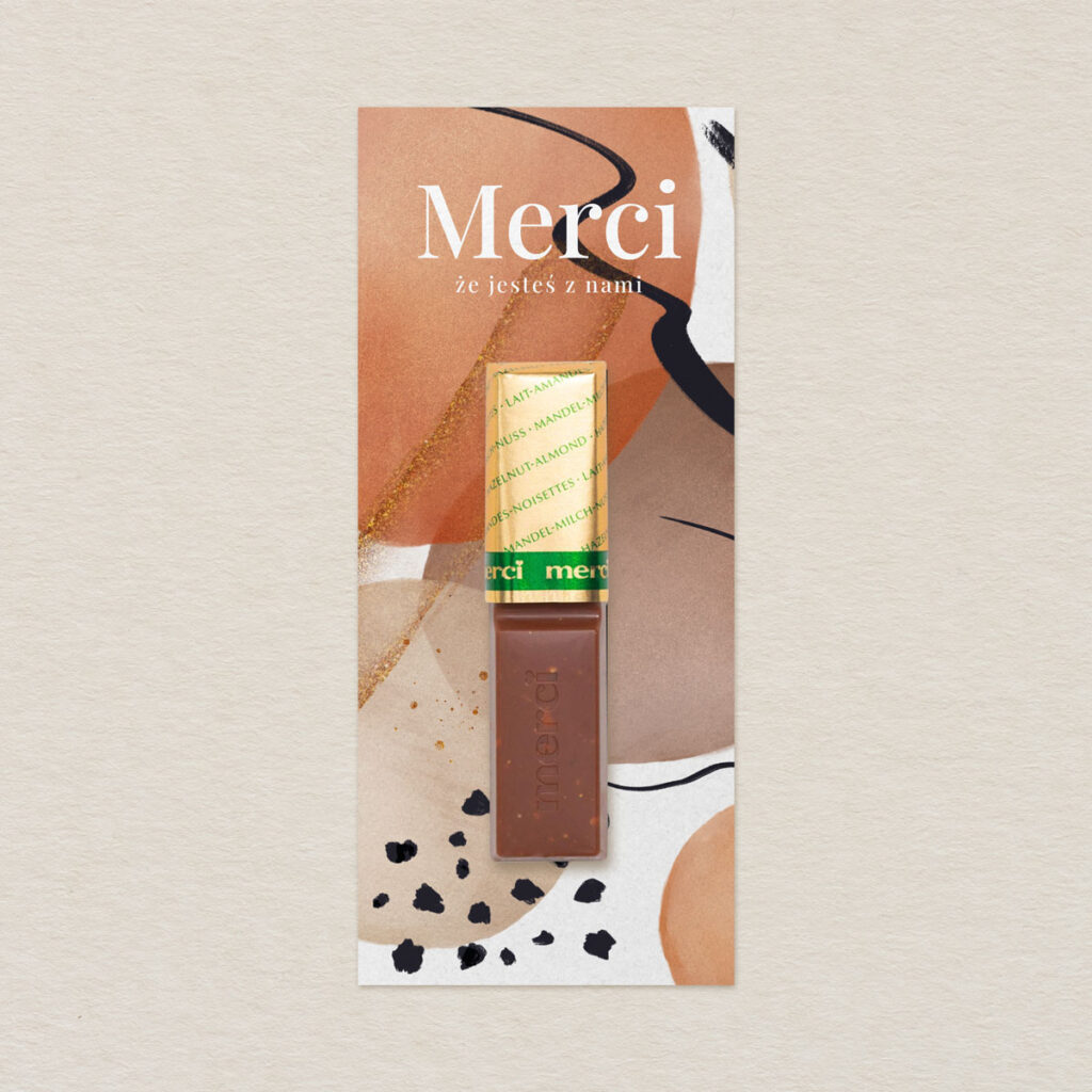 Merci do zaproszeń elegancka Nowoczesna akwarela wzór 3