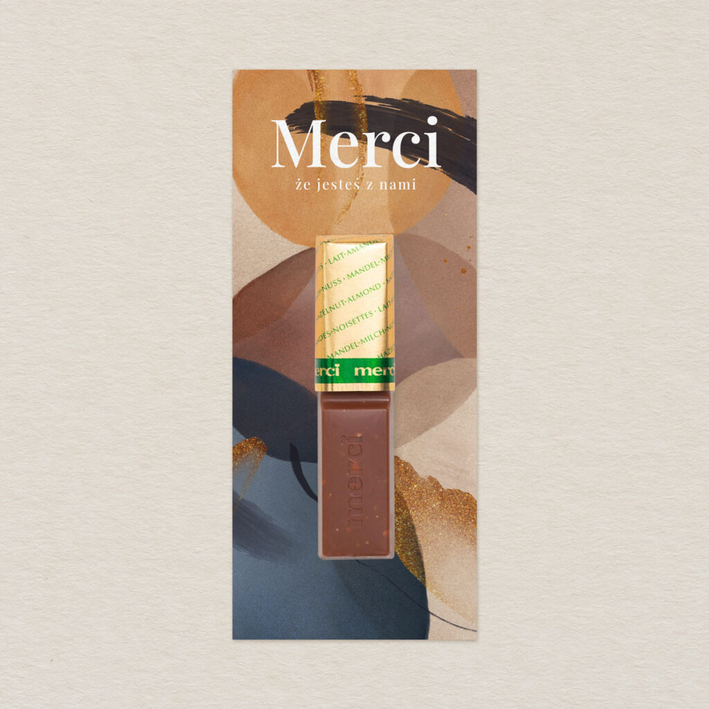 Merci do zaproszeń elegancka Nowoczesna akwarela wzór 4