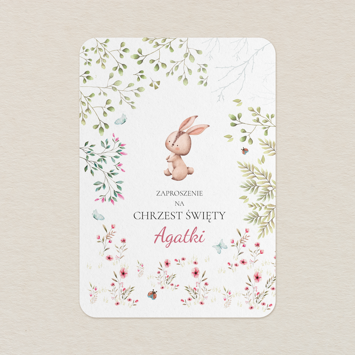 zaproszenie-na-chrzest-ze-zwierzatkiem-kroliczek
