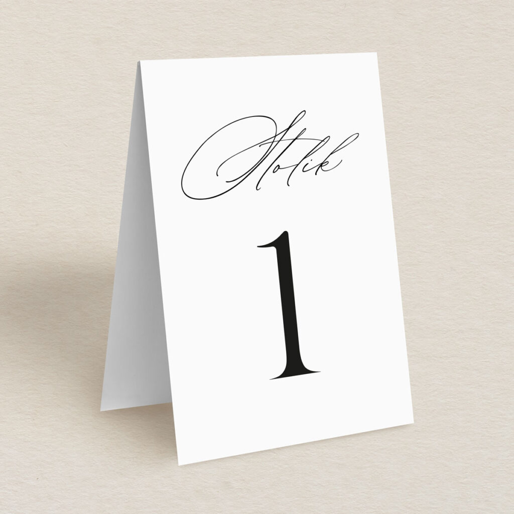 Numery stolika do zaproszeń Fantazyjne ze zdjęciem wzór 3