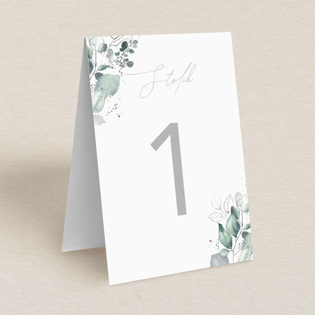 Numery stolika do zaproszeń minimalistyczne Delikatne wzór 3