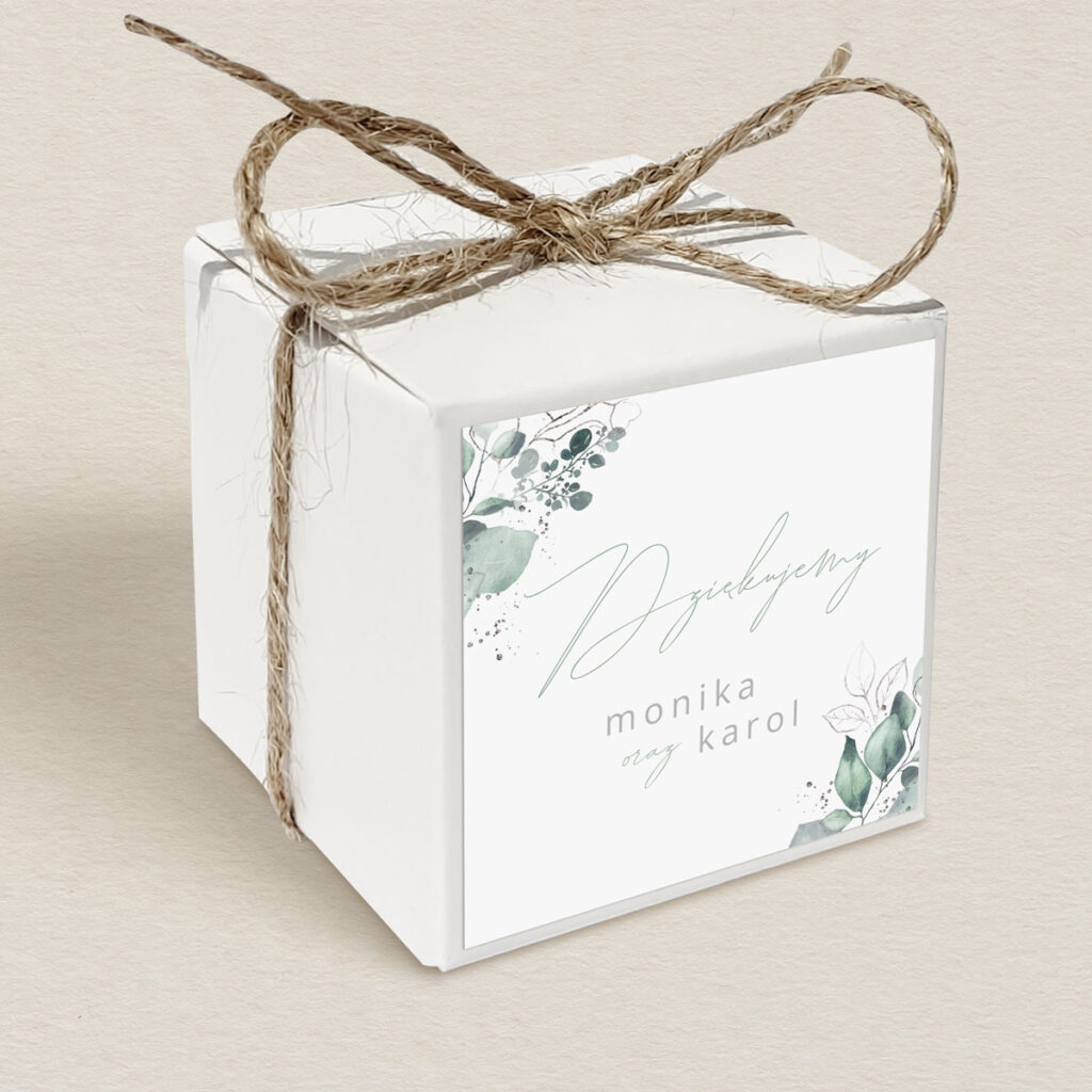 Pudełeczko upominkowe do zaproszeń minimalistyczne Delikatne wzór 3