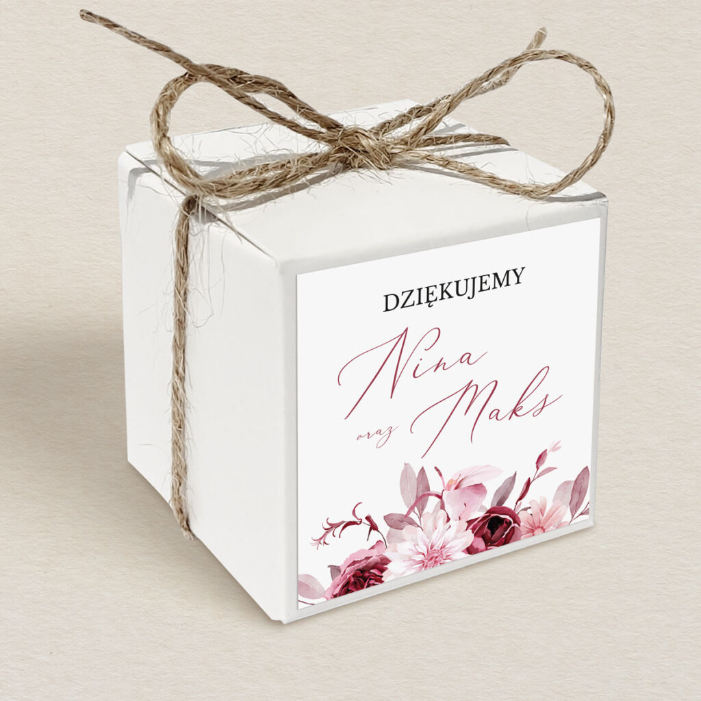 Pudełeczko upominkowe do zaproszeń eleganckie Polne kwiaty wzór 4
