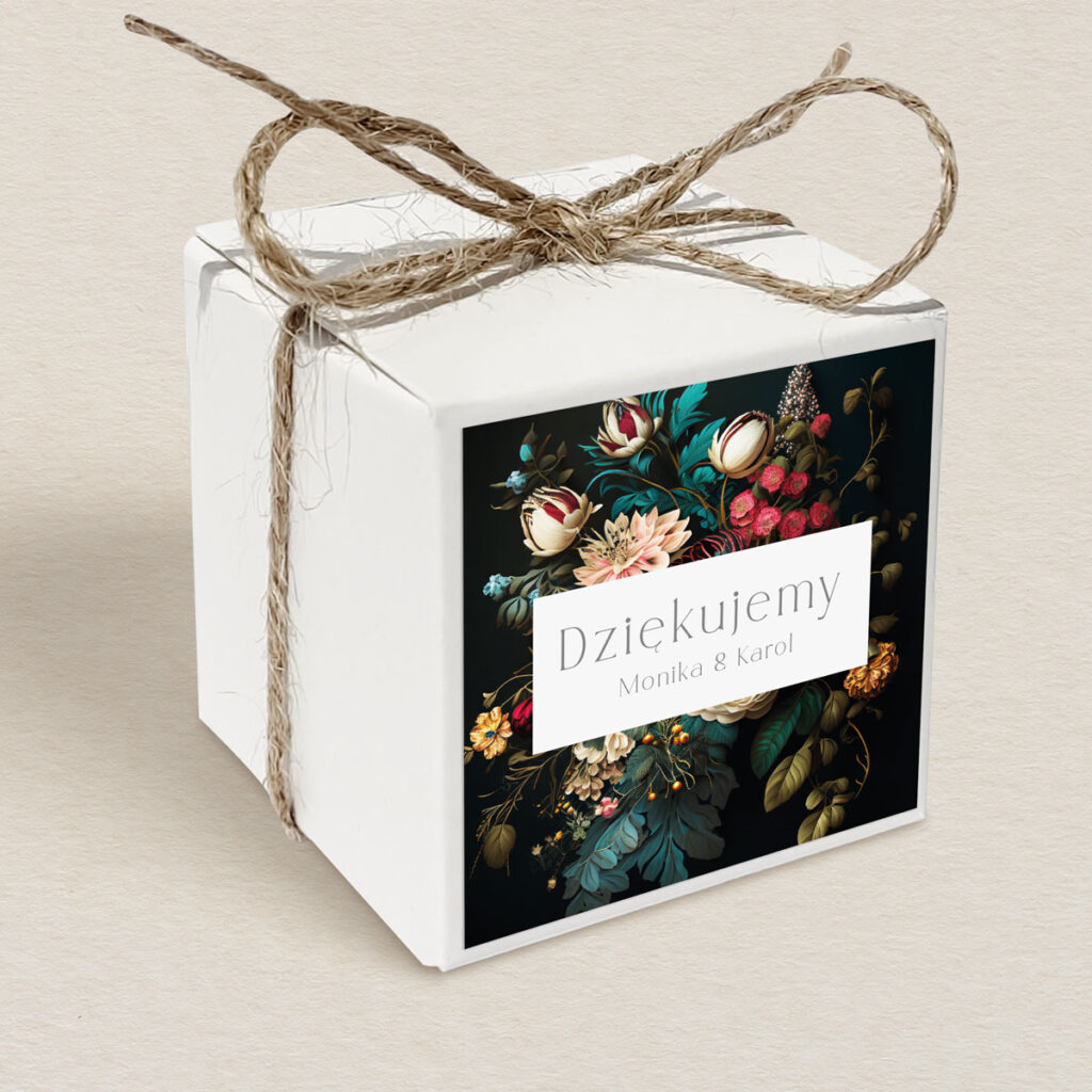 Pudełeczko upominkowe do zaproszeń eleganckie Leśne wzór 1