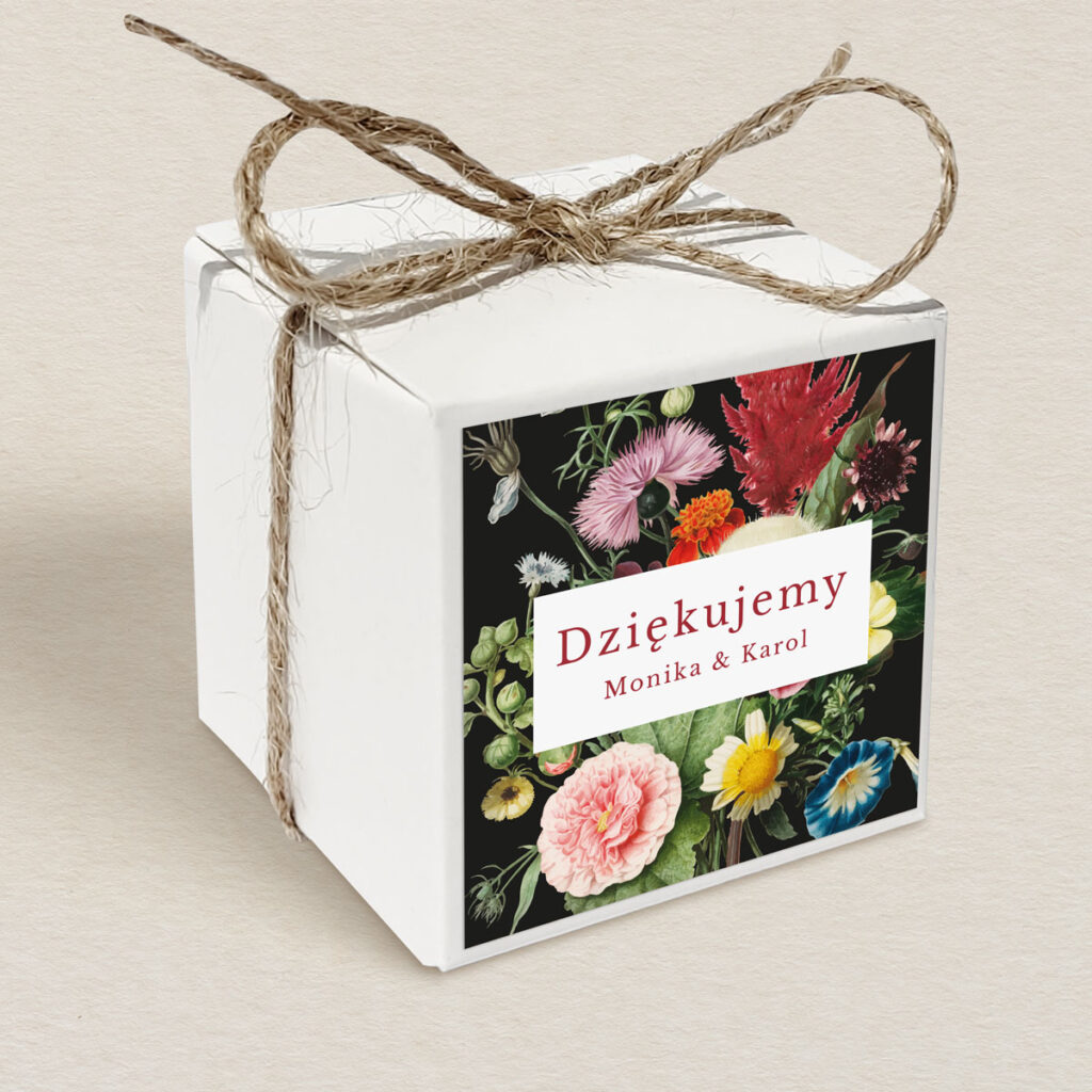 Pudełeczko upominkowe do zaproszeń eleganckie Leśne wzór 2