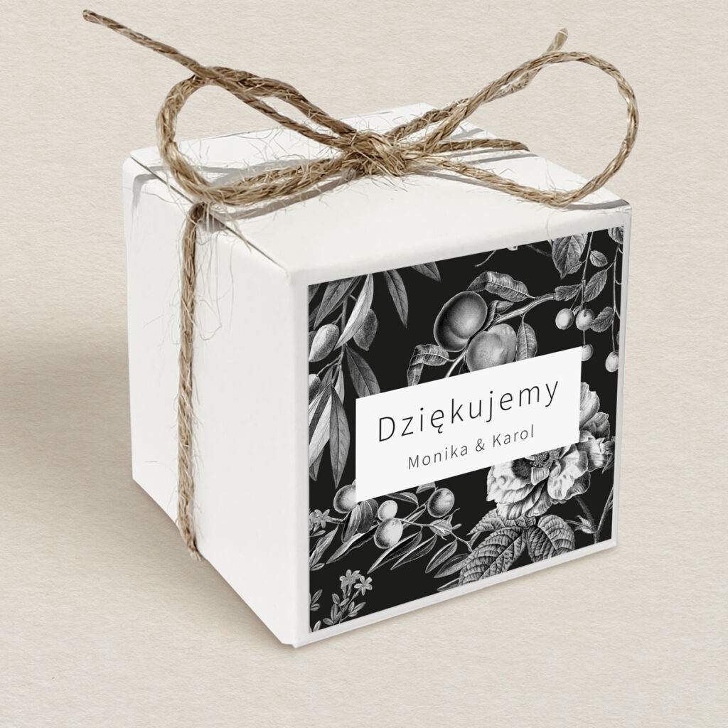Pudełeczko upominkowe do zaproszeń eleganckie Leśne wzór 3