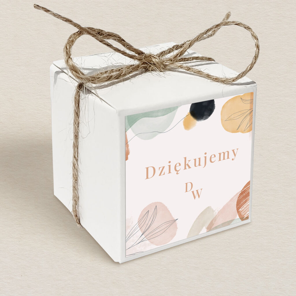 Pudełeczko upominkowe do zaproszeń elegancka Nowoczesna akwarela wzór 2