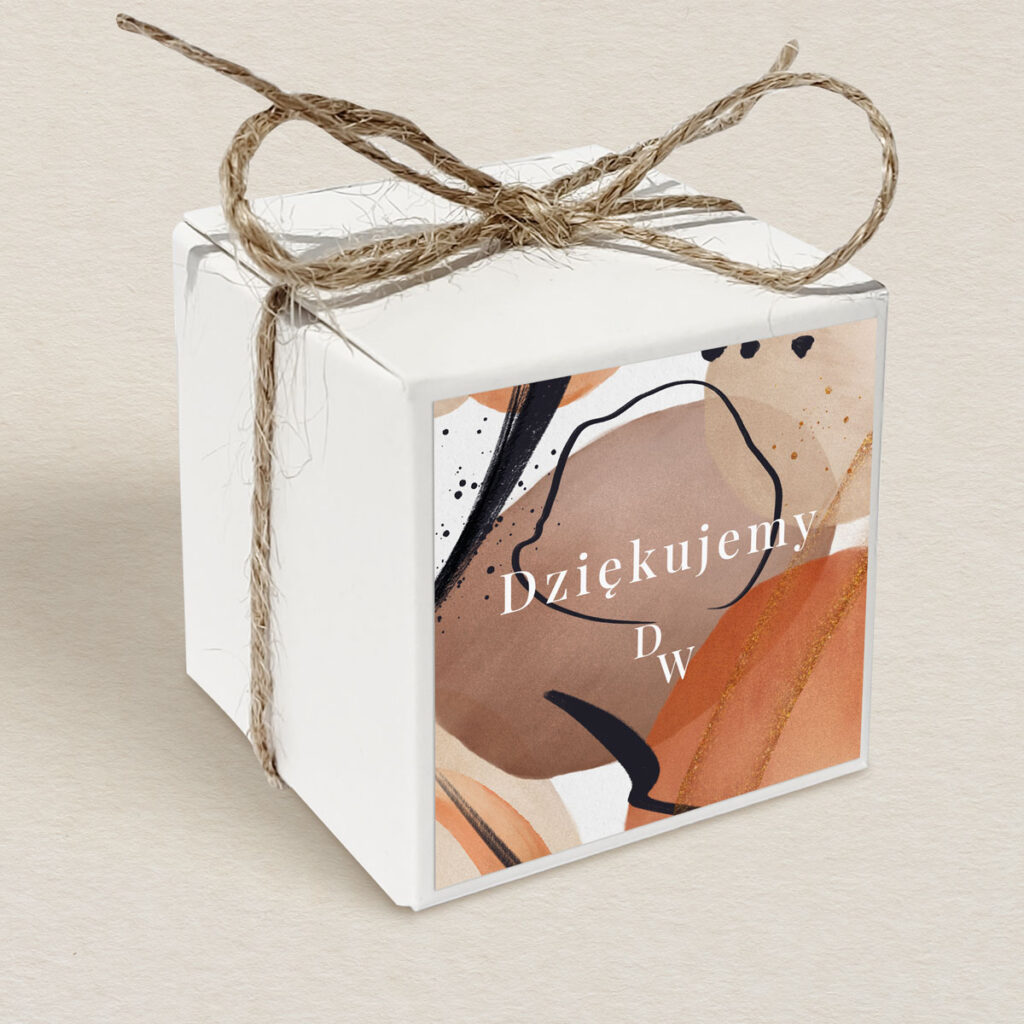 Pudełeczko upominkowe do zaproszeń elegancka Nowoczesna akwarela wzór 3