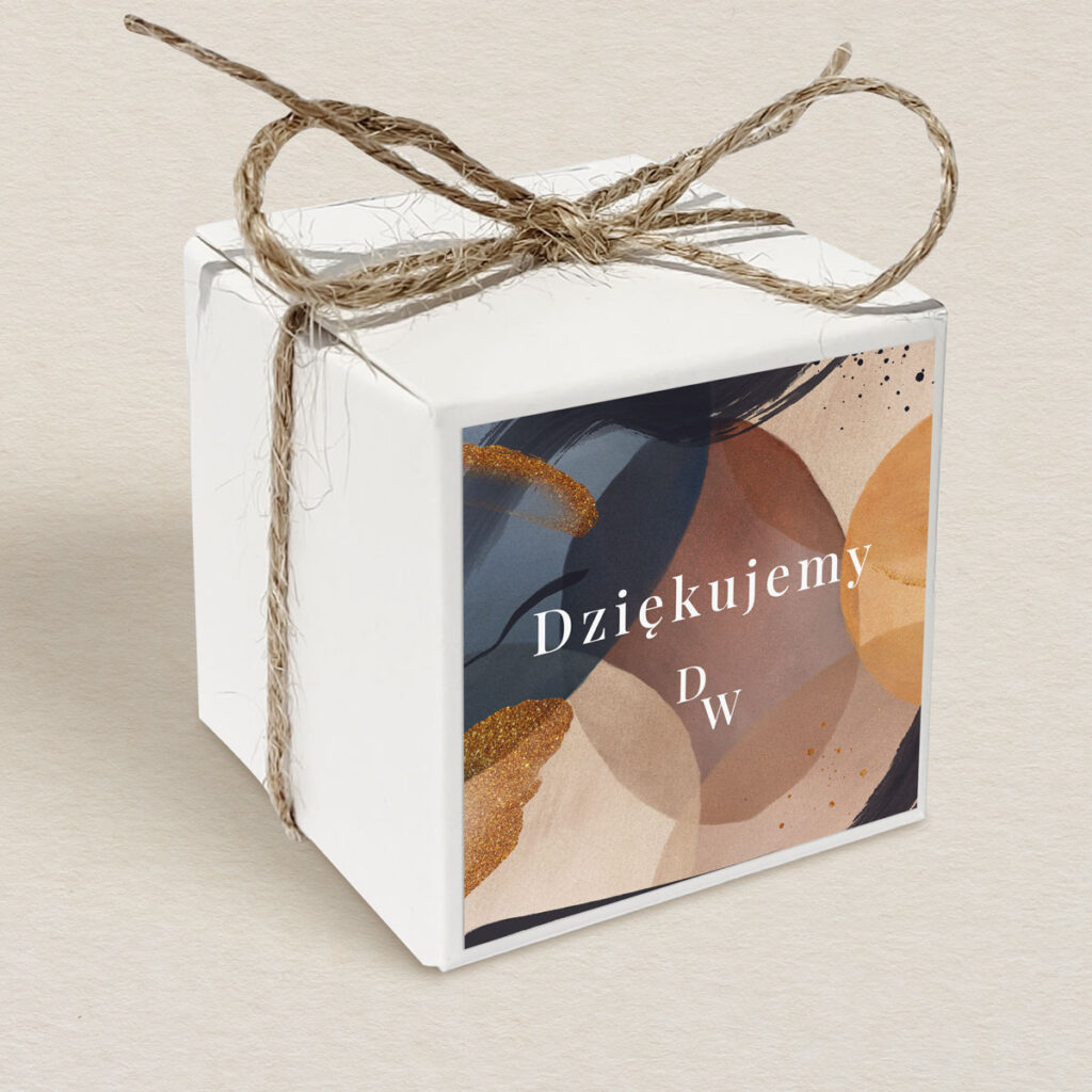 Pudełeczko upominkowe do zaproszeń elegancka Nowoczesna akwarela wzór 4
