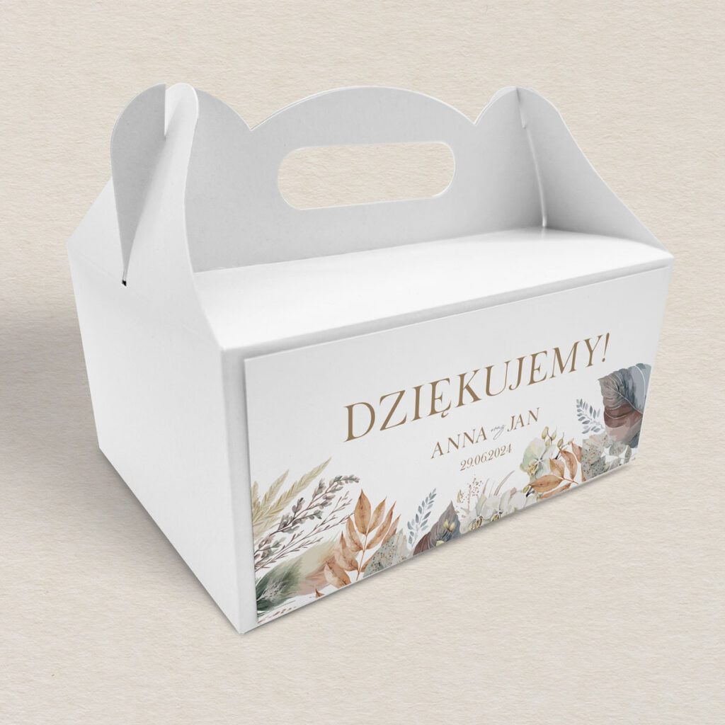 pudełko na ciasto rustykalne polne kwiaty