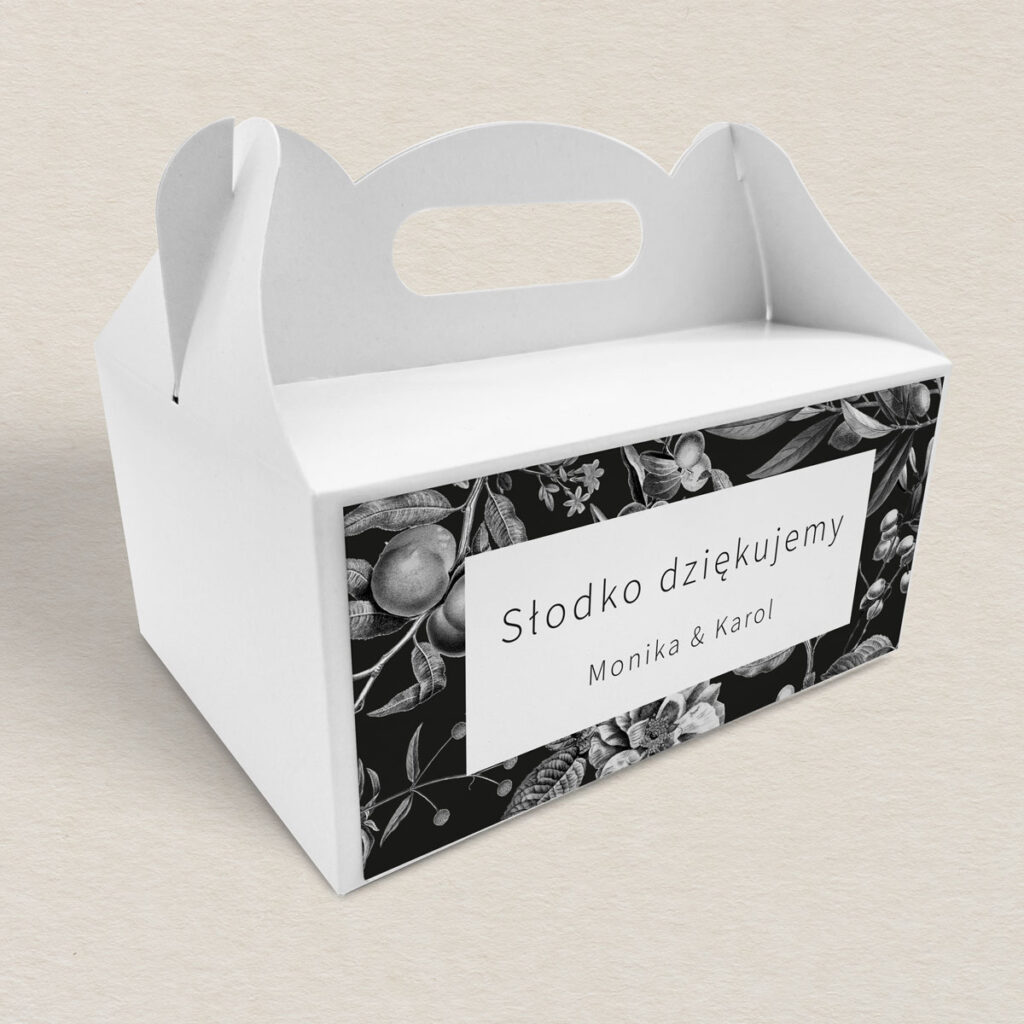 Pudełko na ciasto do zaproszeń eleganckie Leśne wzór 3