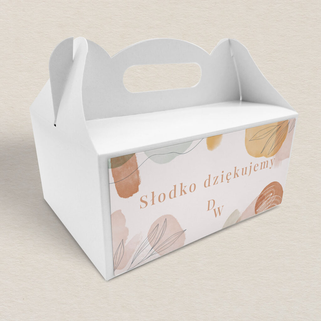 Pudełko na ciasto do zaproszeń elegancka Nowoczesna akwarela wzór 2