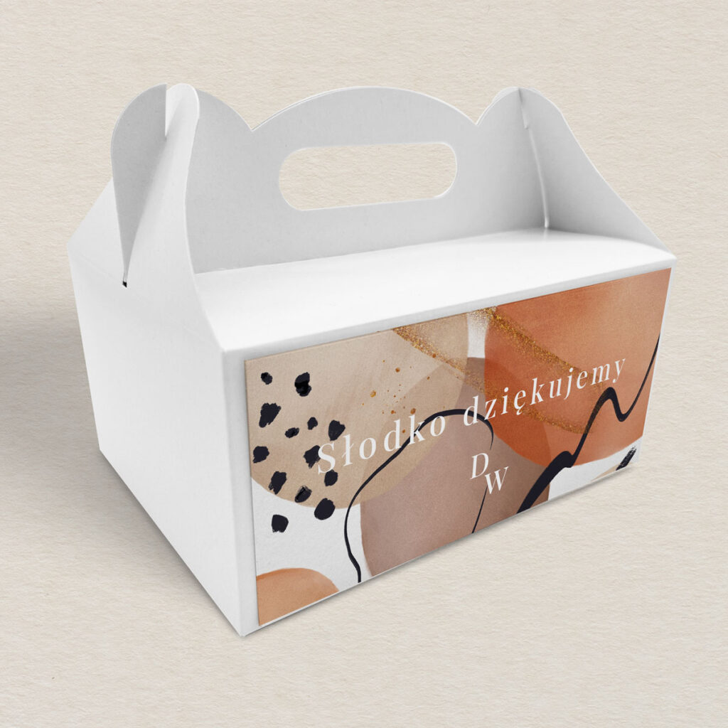 Pudełko na ciasto do zaproszeń elegancka Nowoczesna akwarela wzór 3