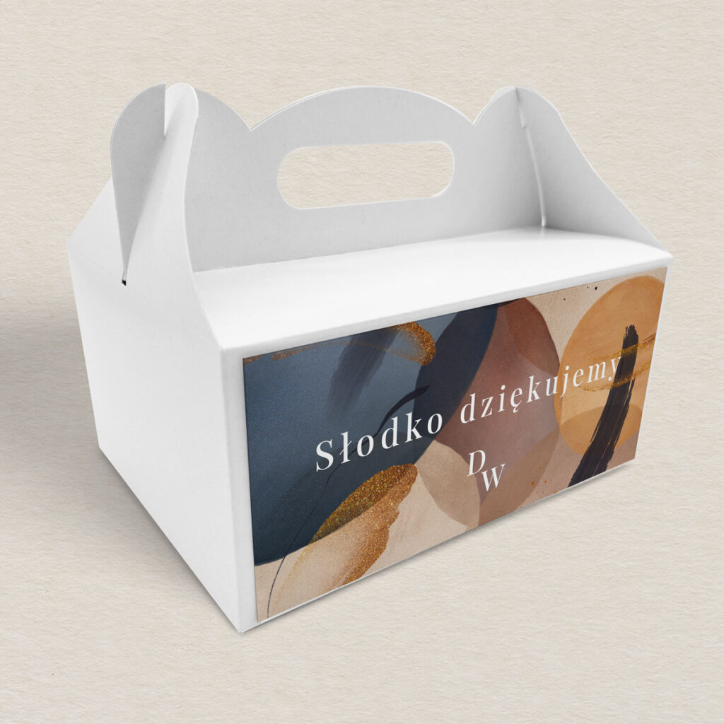 Pudełko na ciasto do zaproszeń elegancka Nowoczesna akwarela wzór 4