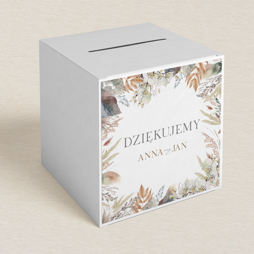 pudełko na koperty rustykalne polne kwiaty