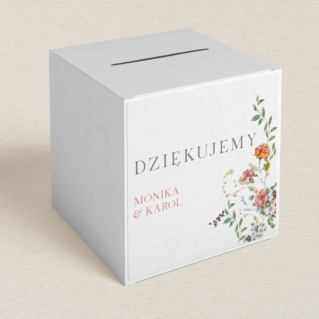 Pudełko na koperty do zaproszeń minimalistyczne Delikatne wzór 1