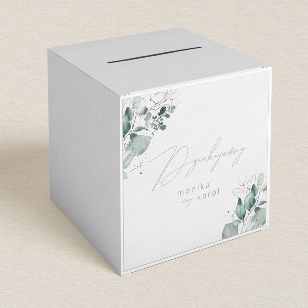 Pudełko na koperty do zaproszeń minimalistyczne Delikatne wzór 3
