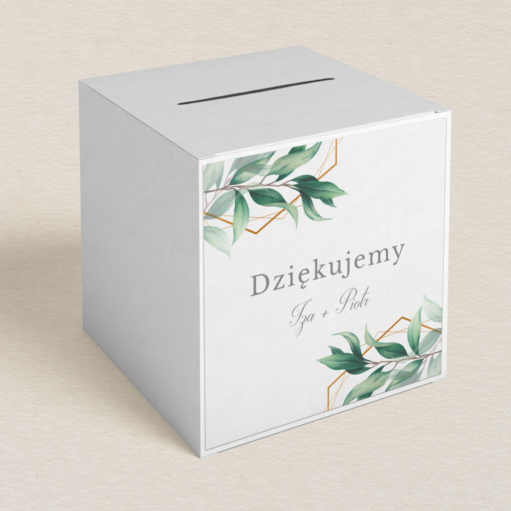 Pudełko na koperty do zaproszeń Klasyczne z kwiatami wzór 3