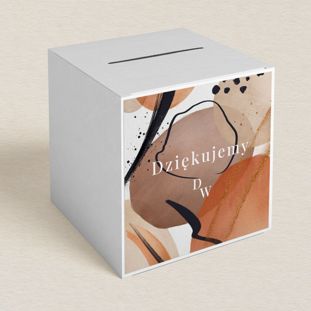 Pudełko na koperty do zaproszeń elegancka Nowoczesna akwarela wzór 3