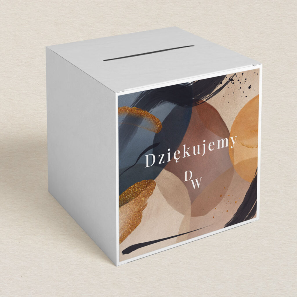 Pudełko na koperty do zaproszeń elegancka Nowoczesna akwarela wzór 4