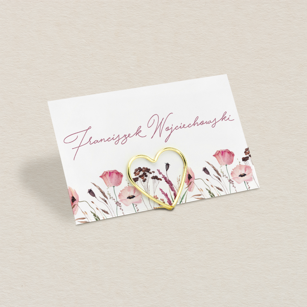 Winietka na stojaku do zaproszeń eleganckie Polne kwiaty wzór 1