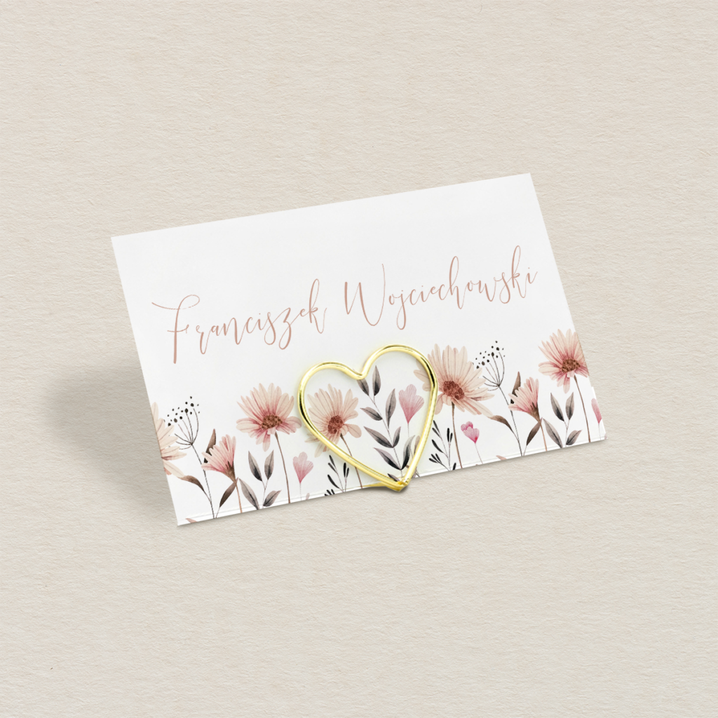 Winietka na stojaku do zaproszeń eleganckie Polne kwiaty wzór 3